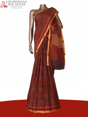 Exclusive Floral Pure Crepe Silk Saree